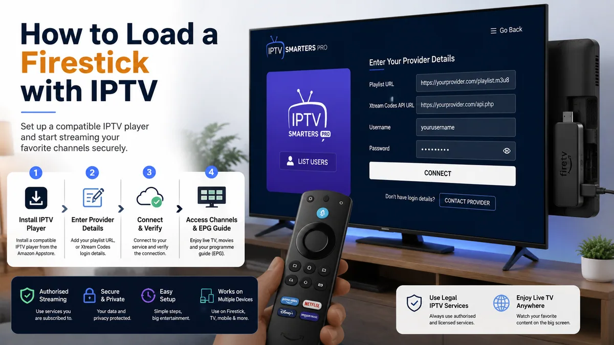 How to load a Firestick with IPTV using compatible player