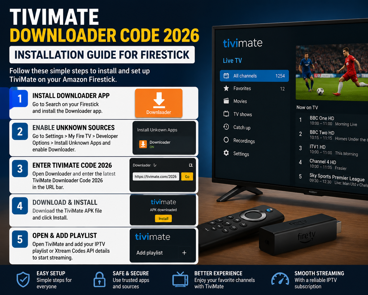 TiviMate Downloader Code 2026 installation guide for Firestick users